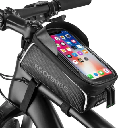 ROCKBROS Bike/Bicycle Phone Front Frame Bag, Waterproof, Tube Bag ,Cycling Pouch Compatible Phone Under 6.5”
