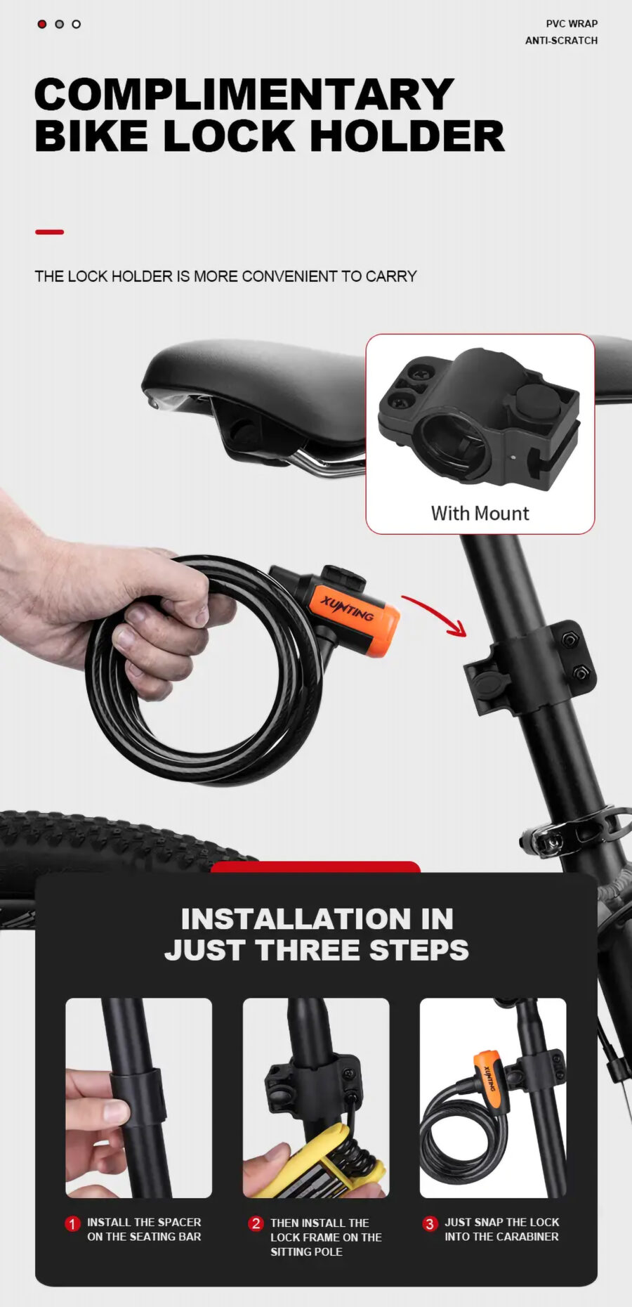 Weatherproof Anti-Theft Bike Cable Lock with Mounting Bracket - Image 13
