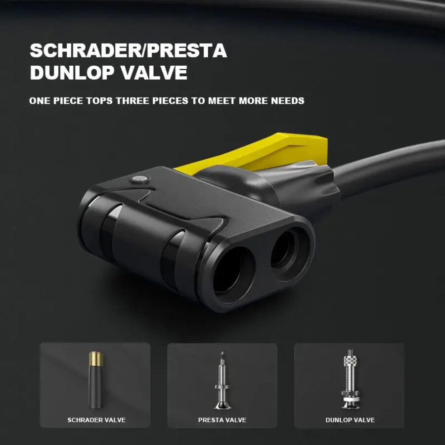 Compact & Portable Bike Foot Pump - MAX 150PSI With Gauge - Image 2