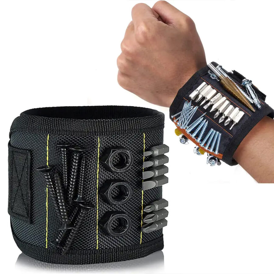 Magnetic Wristband For Holding Screws, Nails, Drilling Bits etc.