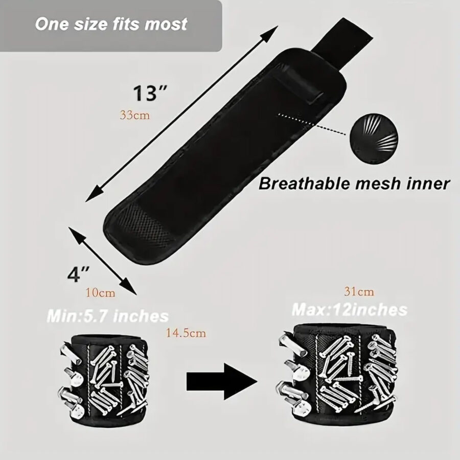 Magnetic Wristband For Holding Screws, Nails, Drilling Bits etc. - Image 2