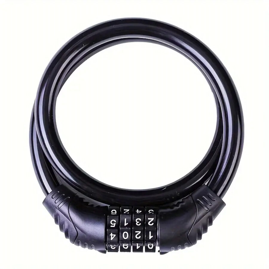 Combination Bicycle Steel Cable Lock, 4-digit 32-inch Long - Image 2